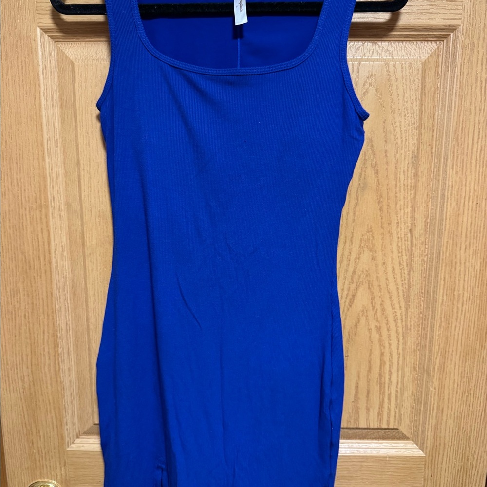 Classic Scoop-Neck Mini Dress in Royal Blue